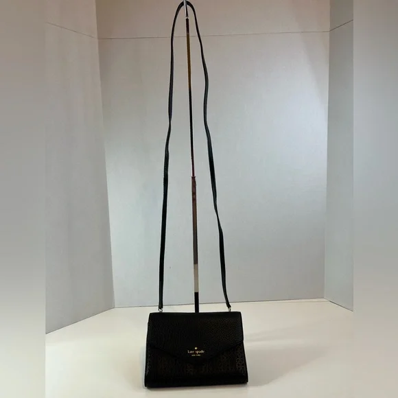 Kate Spade Perforated Envelope Style Crossbody/Wallet Black NWOT - Picture 3 of 7